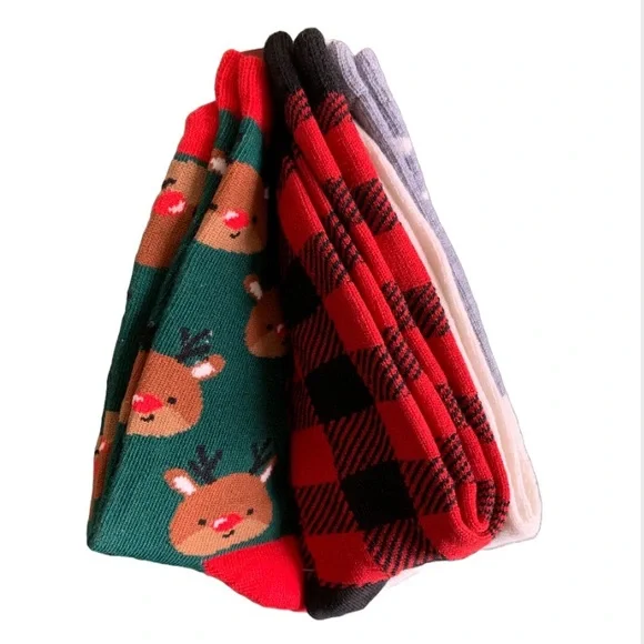NWT K. BELL Women’s Novelty 3-pack Beary Christmas/Holiday Crew Socks - Picture 4 of 6